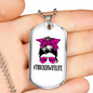 Trucker Wife Life Dog Tag Stainless Steel or 18k Gold 24" Chain-Express Your Love Gifts