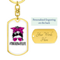 Trucker Wife Life Swivel Keychain Dog Tag Stainless Steel or 18k Gold-Express Your Love Gifts