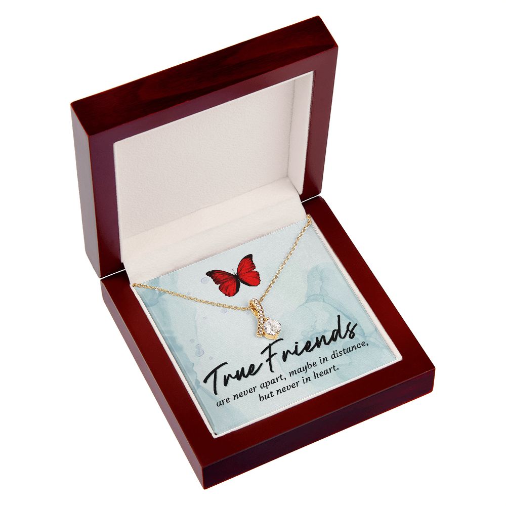 True Friends Alluring Ribbon Necklace Message Card-Express Your Love Gifts