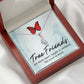 True Friends Alluring Ribbon Necklace Message Card-Express Your Love Gifts