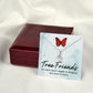 True Friends Alluring Ribbon Necklace Message Card-Express Your Love Gifts