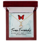 True Friends Alluring Ribbon Necklace Message Card-Express Your Love Gifts