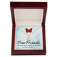 True Friends Alluring Ribbon Necklace Message Card-Express Your Love Gifts