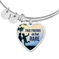 True Friends Are Rare Stainless Steel Heart Bracelet Bangle-Express Your Love Gifts