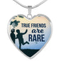 True Friends Are RAre Stainless Steel or 18k Gold Heart Pendant Necklace 18-22"-Express Your Love Gifts