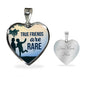 True Friends Are RAre Stainless Steel or 18k Gold Heart Pendant Necklace 18-22"-Express Your Love Gifts