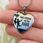 True Friends Are RAre Stainless Steel or 18k Gold Heart Pendant Necklace 18-22"-Express Your Love Gifts