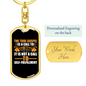 True Gospel Self-Denial Keychain Stainless Steel or 18k Gold Dog Tag Keyring-Express Your Love Gifts