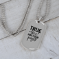 True Love Has Four Paws Necklace Stainless Steel or 18k Gold Dog Tag 24" Chain-Express Your Love Gifts