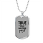 True Love Has Four Paws Necklace Stainless Steel or 18k Gold Dog Tag 24" Chain-Express Your Love Gifts