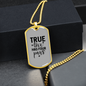 True Love Has Four Paws Necklace Stainless Steel or 18k Gold Dog Tag 24" Chain-Express Your Love Gifts