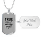 True Love Has Four Paws Necklace Stainless Steel or 18k Gold Dog Tag 24" Chain-Express Your Love Gifts