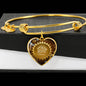 True Love Heart Bangle Stainless Steel or 18k Gold 18-22"-Express Your Love Gifts