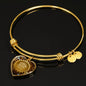 True Love Heart Bangle Stainless Steel or 18k Gold 18-22"-Express Your Love Gifts
