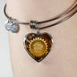 True Love Heart Bangle Stainless Steel or 18k Gold 18-22"-Express Your Love Gifts