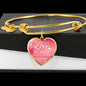 True Love Is Forever In Our Hearts Heart Bangle Stainless Steel or 18k Gold 18-22"-Express Your Love Gifts