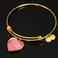 True Love Is Forever In Our Hearts Heart Bangle Stainless Steel or 18k Gold 18-22"-Express Your Love Gifts