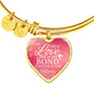 True Love Is Forever In Our Hearts Heart Bangle Stainless Steel or 18k Gold 18-22"-Express Your Love Gifts