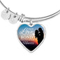 True Love Is The Bond Forever In Our Hearts Heart Bangle Stainless Steel or 18k Gold 18-22"-Express Your Love Gifts