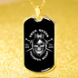 True Queen Skull Dog Tag Stainless Steel or 18k Gold 24" Chain-Express Your Love Gifts