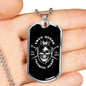 True Queen Skull Dog Tag Stainless Steel or 18k Gold 24" Chain-Express Your Love Gifts