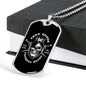 True Queen Skull Dog Tag Stainless Steel or 18k Gold 24" Chain-Express Your Love Gifts