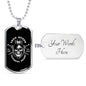 True Queen Skull Dog Tag Stainless Steel or 18k Gold 24" Chain-Express Your Love Gifts