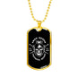 True Queen Skull Dog Tag Stainless Steel or 18k Gold 24" Chain-Express Your Love Gifts