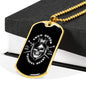 True Queen Skull Dog Tag Stainless Steel or 18k Gold 24" Chain-Express Your Love Gifts