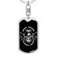 True Queen Skull Keychain Dog Tag Stainless Steel or 18k Gold-Express Your Love Gifts