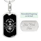 True Queen Skull Keychain Dog Tag Stainless Steel or 18k Gold-Express Your Love Gifts