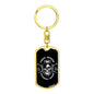 True Queen Skull Keychain Dog Tag Stainless Steel or 18k Gold-Express Your Love Gifts