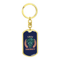 True Sheriff Keychain Stainless Steel or 18k Gold Dog Tag Keyring-Express Your Love Gifts
