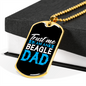 Trust Beagle Dad Necklace Stainless Steel or 18k Gold Dog Tag 24" Chain-Express Your Love Gifts