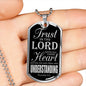Trust God Proverbs 3:5 Necklace Stainless Steel or 18k Gold Dog Tag W 24"-Express Your Love Gifts