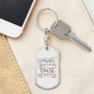 Trust In Him Psalm 37:5 Keychain Stainless Steel or 18k Gold Dog Tag Keyring-Express Your Love Gifts