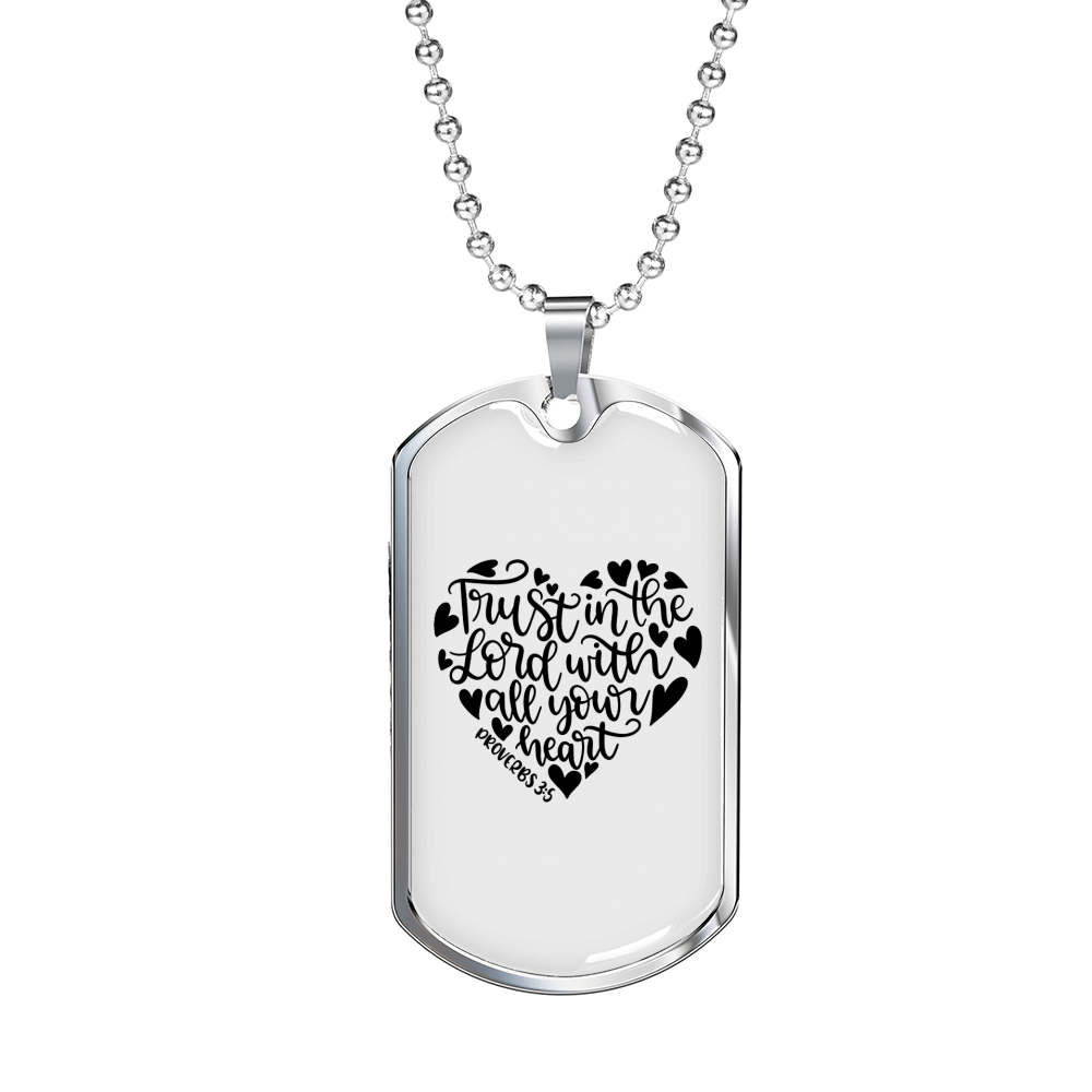 Trust In Lord Christian Necklace Stainless Steel or 18k Gold Dog Tag 24" Chain-Express Your Love Gifts