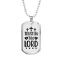 Trust In Lord Cross Christian Necklace Stainless Steel or 18k Gold Dog Tag 24" Chain-Express Your Love Gifts
