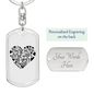 Trust In The Lord Heart Keychain Stainless Steel or 18k Gold Dog Tag Keyring-Express Your Love Gifts
