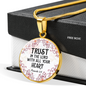 Trust In The Lord Provers 3:5 Christian Necklace Circle Pendant Stainless Steel or 18k Gold 18-22-Express Your Love Gifts