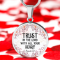 Trust In The Lord Provers 3:5 Christian Necklace Circle Pendant Stainless Steel or 18k Gold 18-22-Express Your Love Gifts
