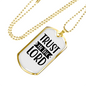 Trust In The Lord Stars Christian Necklace Stainless Steel or 18k Gold Dog Tag 24" Chain-Express Your Love Gifts