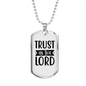 Trust In The Lord Stars Christian Necklace Stainless Steel or 18k Gold Dog Tag 24" Chain-Express Your Love Gifts