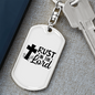 Trust The Lord Cross Keychain Stainless Steel or 18k Gold Dog Tag Keyring-Express Your Love Gifts