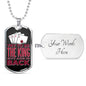 Try To Be King Dog Tag Stainless Steel or 18k Gold 24" Chain-Express Your Love Gifts