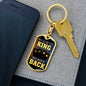 Try To Be King Gold Keychain Dog Tag Stainless Steel or 18k Gold-Express Your Love Gifts