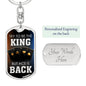 Try To Be King Gold Keychain Dog Tag Stainless Steel or 18k Gold-Express Your Love Gifts