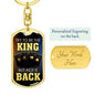 Try To Be King Gold Keychain Dog Tag Stainless Steel or 18k Gold-Express Your Love Gifts