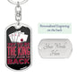 Try To Be King Keychain Dog Tag Stainless Steel or 18k Gold-Express Your Love Gifts