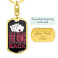 Try To Be King Keychain Dog Tag Stainless Steel or 18k Gold-Express Your Love Gifts